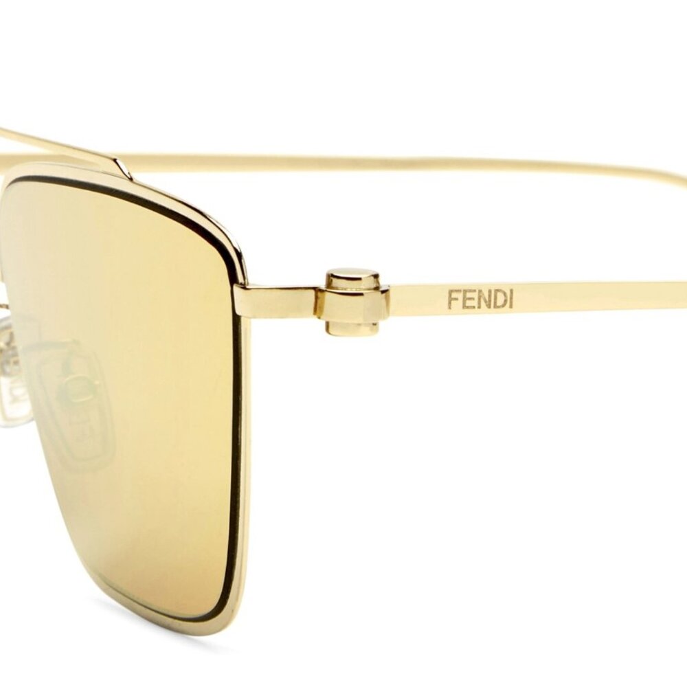 Authentic Fendi Baguette FE40110U Aviator Sunglasses in Gold - Picture 5 of 7